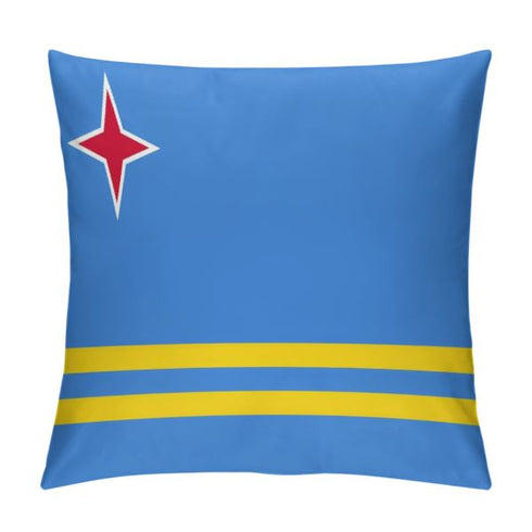 Aruba Flag Throw Pillow - CaribeHeart Aruba
